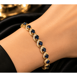 Pre Owned 9ct Sapphire and Diamond Bracelet ZB894
